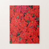 Red Poinsettias Iクリスマスホリデーフローラ写真 ジグソーパズル (縦)