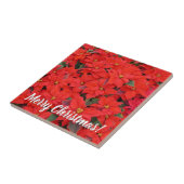 Red Poinsettias Iクリスマスホリデーフローラ写真 タイル (側面)