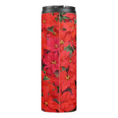 Red Poinsettias Iクリスマスホリデーフローラ写真 タンブラー (裏面)