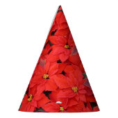 Red Poinsettias Iクリスマスホリデーフローラ写真 パーティーハット (左)