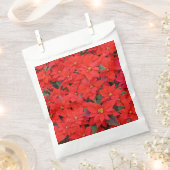 Red Poinsettias Iクリスマスホリデーフローラ写真 フェイバーバッグ (クリップ留めされた状態)