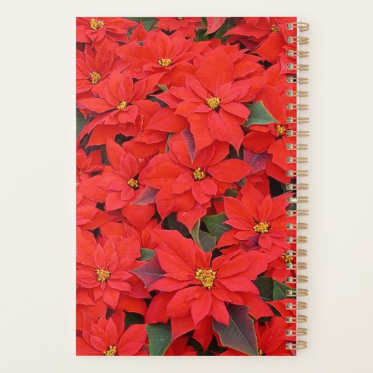 Red Poinsettias Iクリスマスホリデーフローラ写真 プランナー手帳 (裏面)