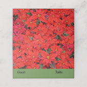 Red Poinsettias Iクリスマスホリデーフローラ写真 プレイスカード (外部開封)