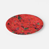 Red Poinsettias Iクリスマスホリデーフローラ写真 ペーパープレート (アングル)