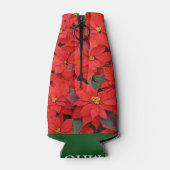 Red Poinsettias Iクリスマスホリデーフローラ写真 ボトルクーラー (裏面)