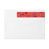 Red Poinsettias Iクリスマスホリデーフローラ写真 ラップアラウンドラベル (裏面)