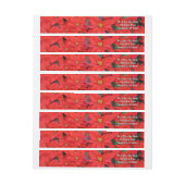 Red Poinsettias Iクリスマスホリデーフローラ写真 ラップアラウンドラベル (シート)