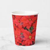 Red Poinsettias Iクリスマスホリデーフローラ写真 紙コップ (左)