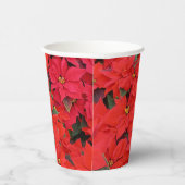 Red Poinsettias Iクリスマスホリデーフローラ写真 紙コップ (右)