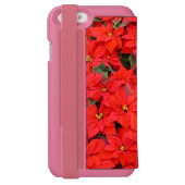 Red Poinsettias Iクリスマスホリデーフローラ写真 Incipio iPhoneウォレットケース (フォリオ裏面)