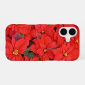 Red Poinsettias I Christmas Holiday Floral Photo iPhone 16ケース (裏面横)