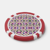 Red poker chip with floral pattern  ポーカーチップ (シングル)