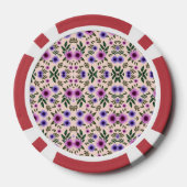 Red poker chip with floral pattern  ポーカーチップ (裏面)