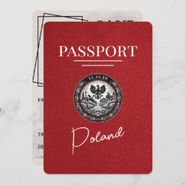 Red Poland Passport日付の保存 セーブザデート