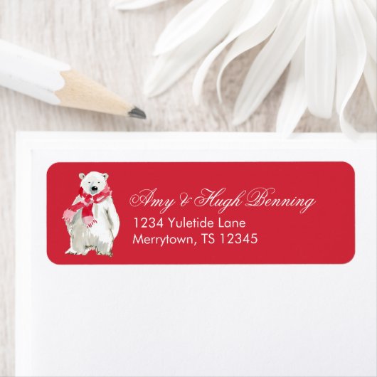 Red Polar Bear Address ラベル (インサイチュ)
