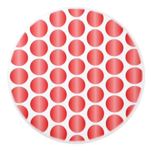 Red Polka Dot Design セラミックノブ (正面)