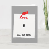 Red Polka Dot Love Note Card カード (正面)