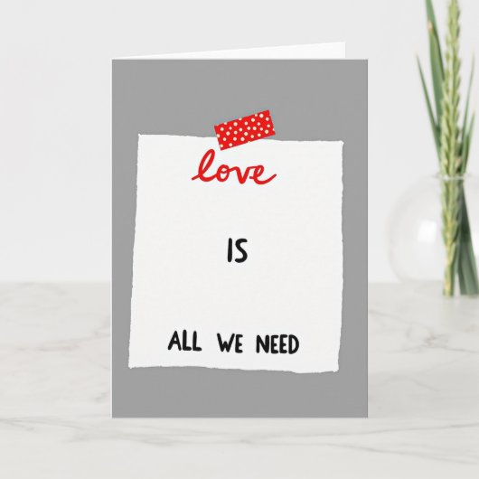 Red Polka Dot Love Note Card カード (正面)
