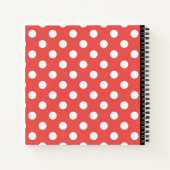 Red Polka Dot Pattern Black Monogram ノートブック (裏面)