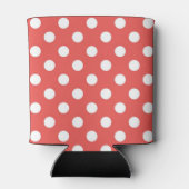 Red Polka Dot Pattern Black Monogram 缶クーラー (裏面)