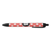 Red Polka Dot Pattern Black Monogram 黒ボールペン (ボトム)