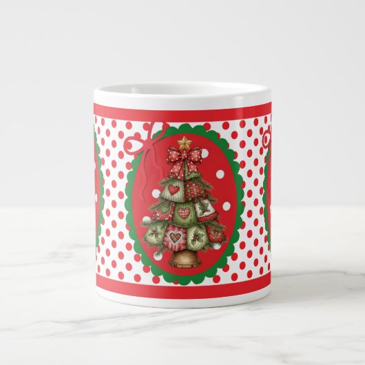 Red Polka Dots Mug ジャンボコーヒーマグカップ (正面)