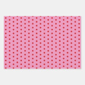 Red Polka Dots on Pink ラッピングペーパーシート (正面)