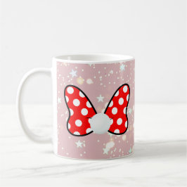 Red polka dots vibrant Ribbon コーヒーマグカップ