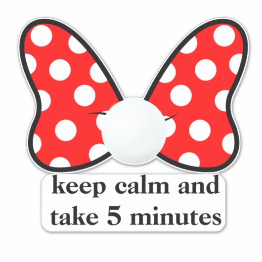 Red polka dots vibrant Ribbon シール (正面)