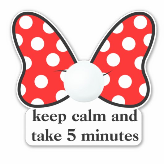 Red polka dots vibrant Ribbon シール (正面)