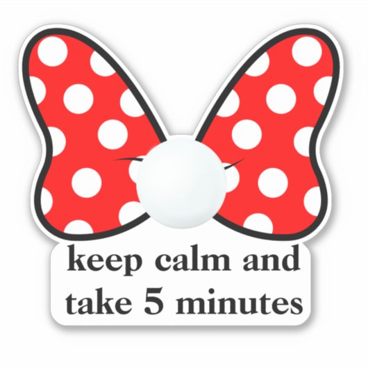 Red polka dots vibrant Ribbon シール (正面)