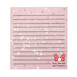 Red polka dots vibrant Ribbon ノートパッド