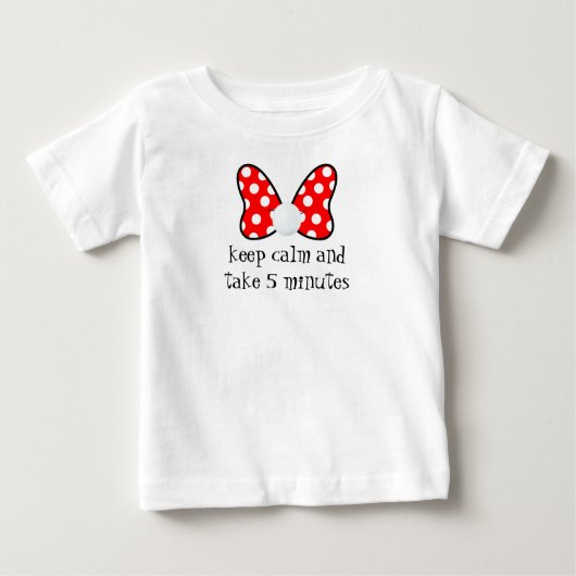 Red polka dots vibrant Ribbon ベビーTシャツ (正面)