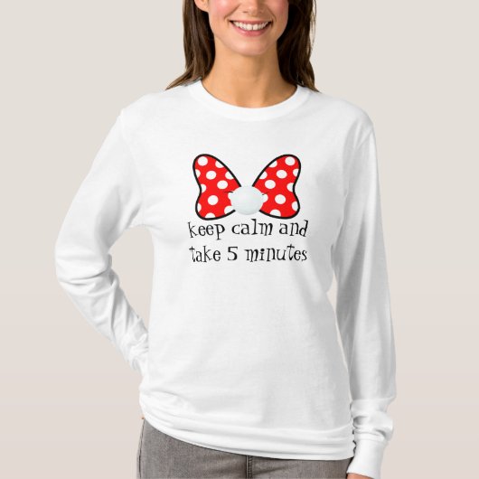 Red polka dots vibrant Ribbon Tシャツ (正面)