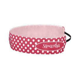 RED + Polka White Dots アスレチックヘッドバンド