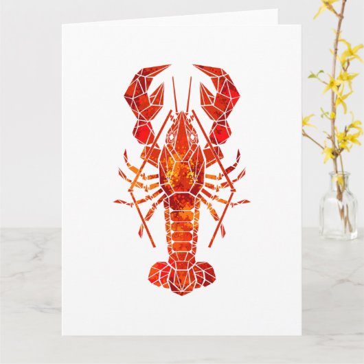 Red polygonal lobster カード (黄色い花)