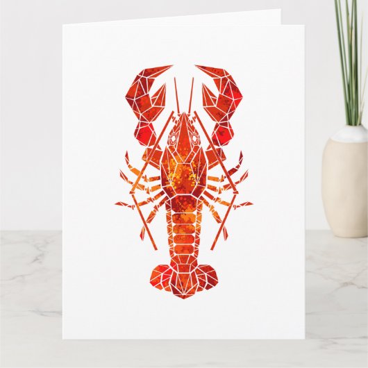 Red polygonal lobster サンキューカード (正面)