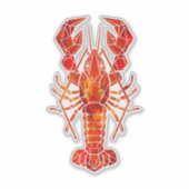 Red polygonal lobster シール (正面)