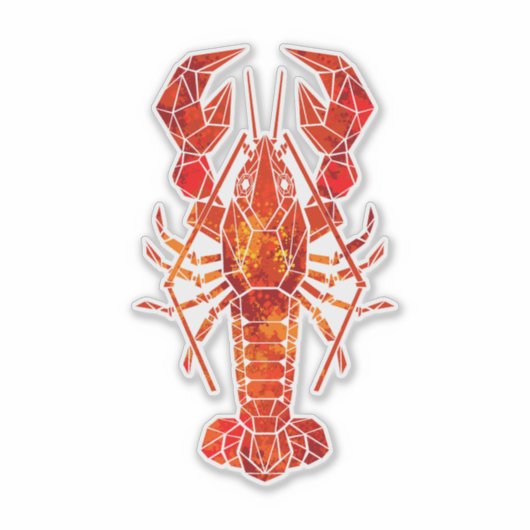 Red polygonal lobster シール (正面)
