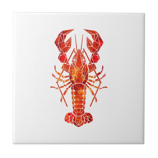 Red polygonal lobster タイル (正面)