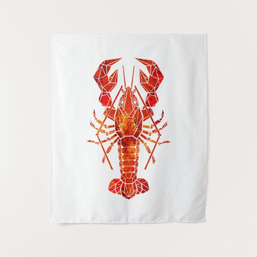 Red polygonal lobster タペストリー (正面)