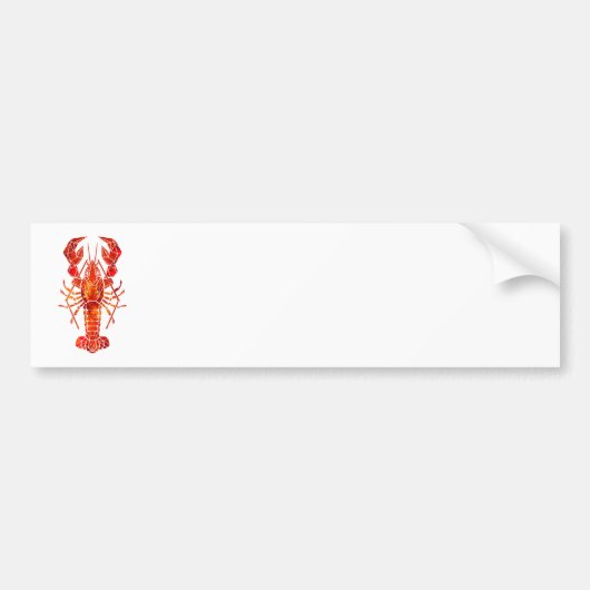 Red polygonal lobster バンパーステッカー (正面)