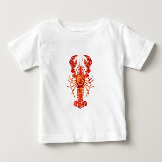 Red polygonal lobster ベビーTシャツ (正面)