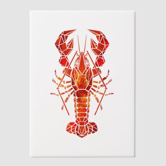 Red polygonal lobster ベラム紙招待状 (正面)