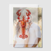 Red polygonal lobster ベラム紙招待状 (オフセット (カップル))