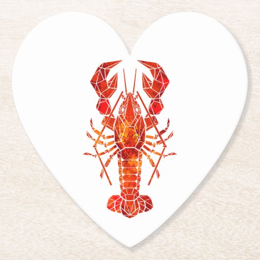 Red polygonal lobster ペーパーコースター (正面)