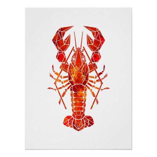 Red polygonal lobster ポスター (正面)