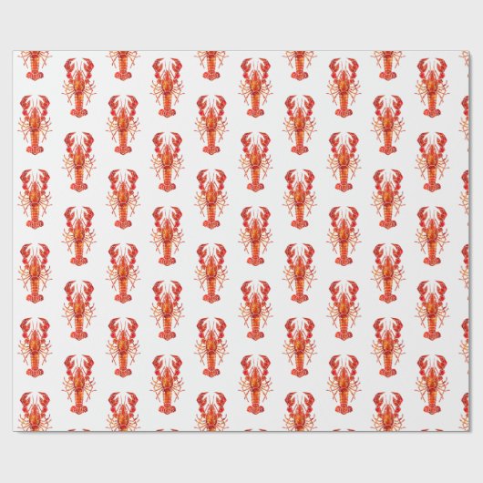 Red polygonal lobster ラッピングペーパー (フラット)