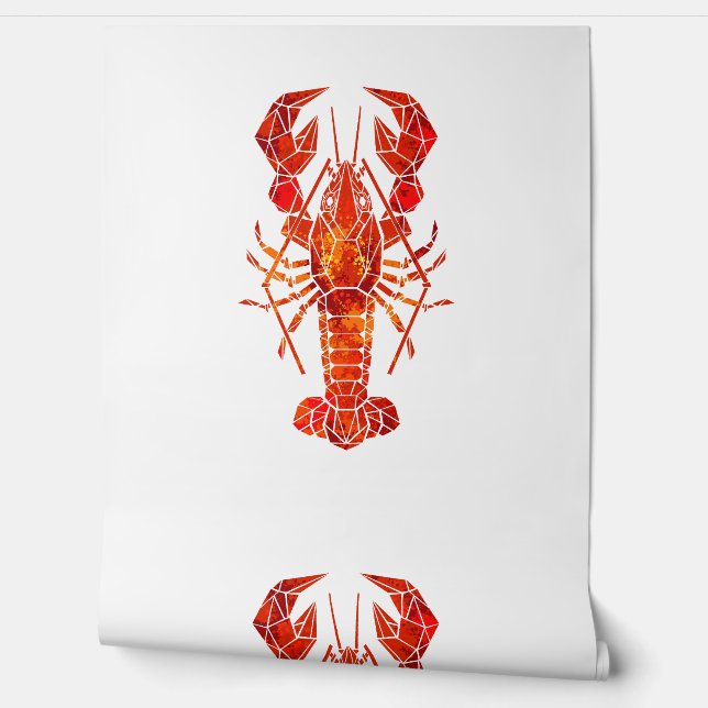 Red polygonal lobster 壁紙 (ほどく)