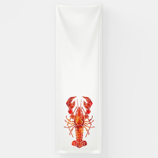 Red polygonal lobster 横断幕 (縦)
